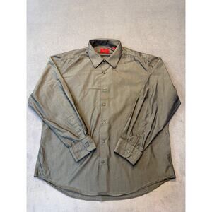 Alfani Fitted Performance Men’s Dress Shirt Charcoal Gray Size XL- 17